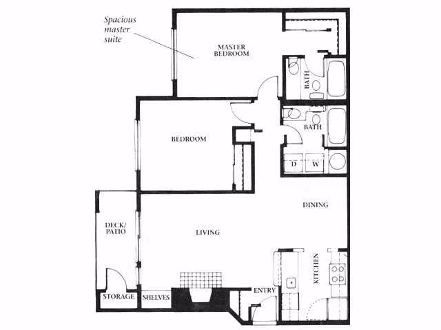 2 Bedroom 2 Bath V302 floor plan
